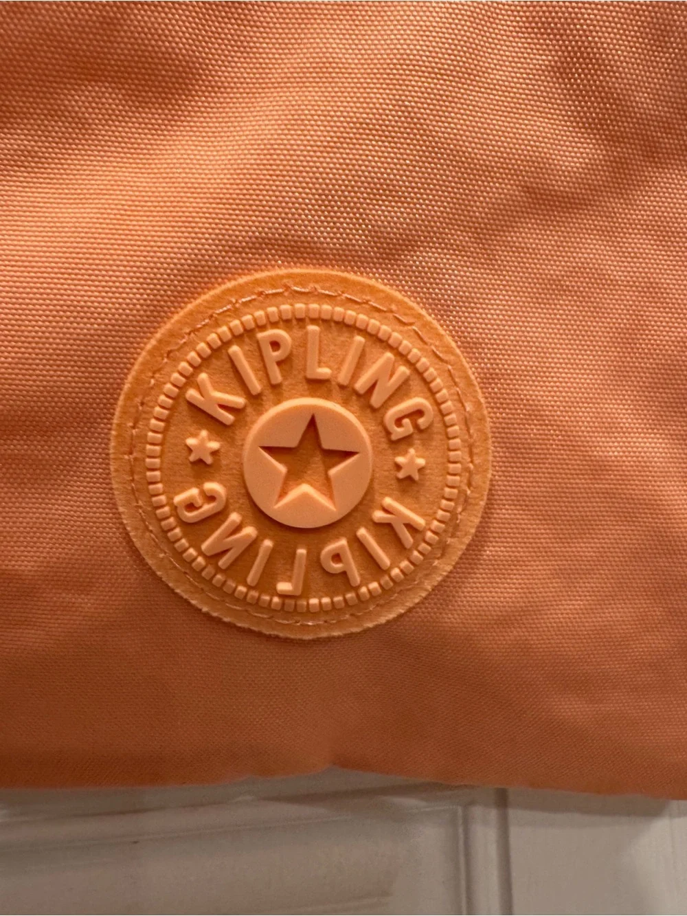 Kipling Peach Orange Crossbody Bag with Plush Monkey Charm
